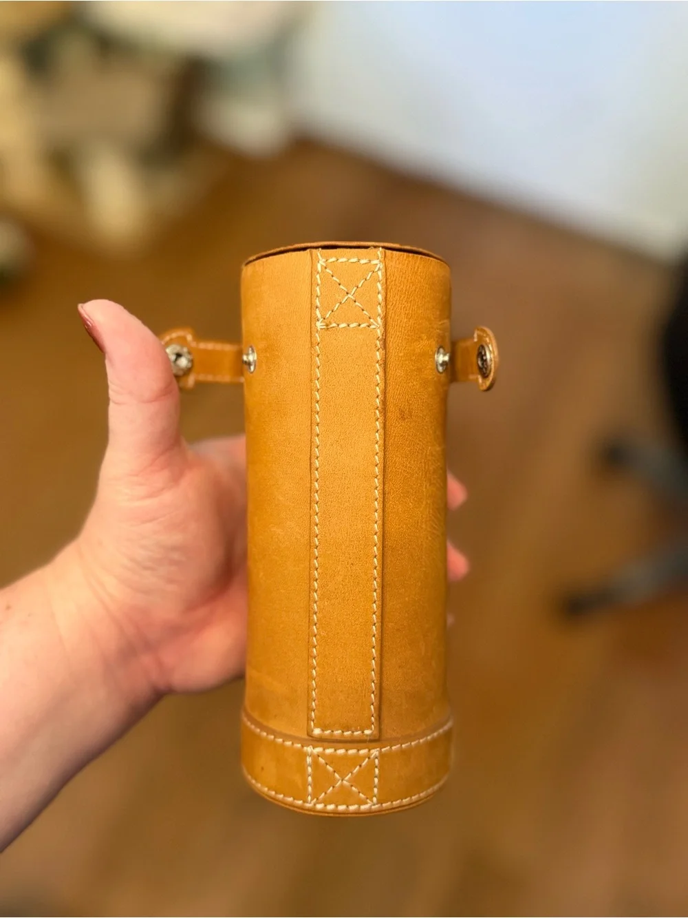 Eddie Bauer Leather Travel Bar Set- Flasks, Stir, and Collapsable Cup